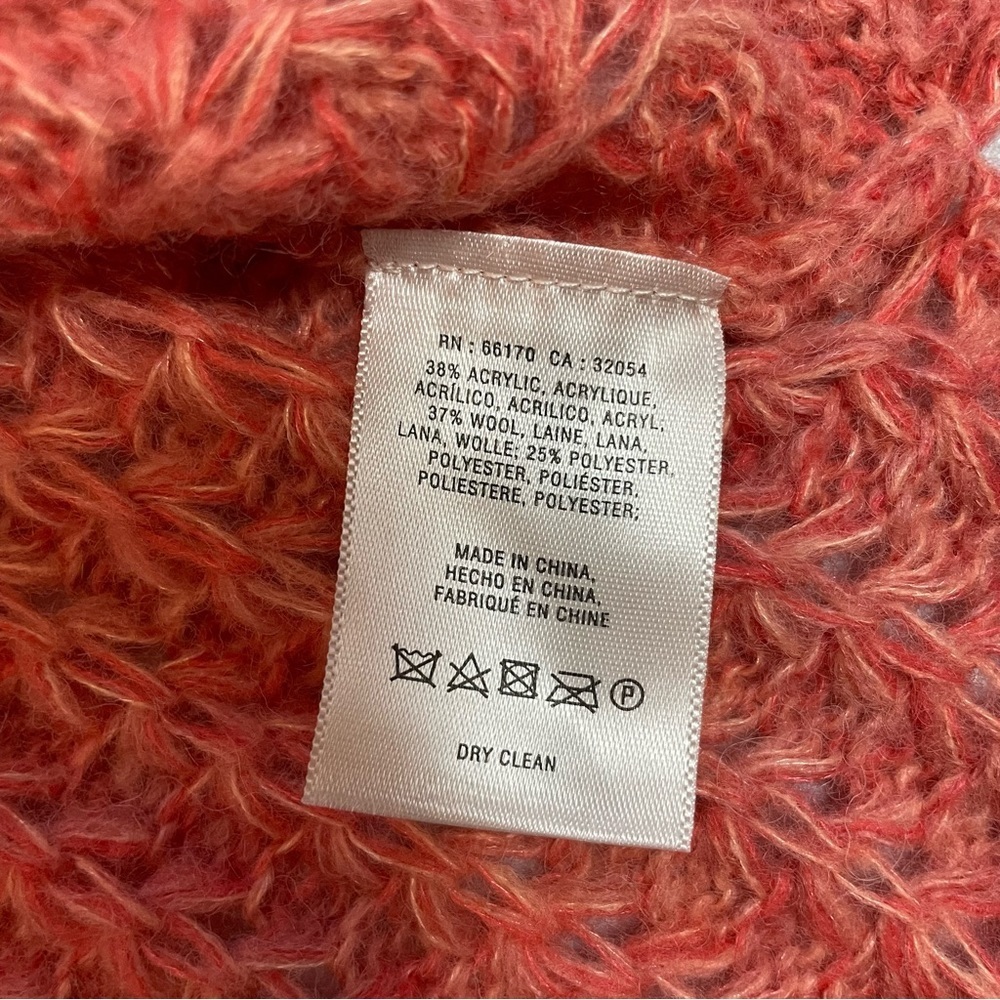 NWT New Anthropologie Field of Flowers Wool Blend Orange Sweater Size S - Picture 11 of 13
